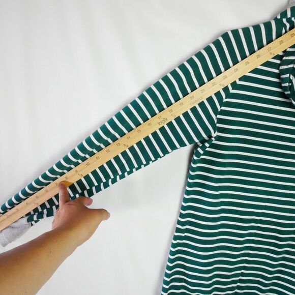 Ampersand Ave Womens Size M Green Striped Gray DoubleHood Sweatshirt - Picture 13 of 14